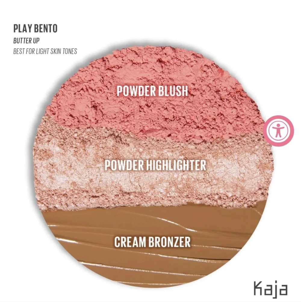 Kaja‎ Beauty Bento Blendable Sculpting Trio 01 Butter Up NIB Blush And Bronzer